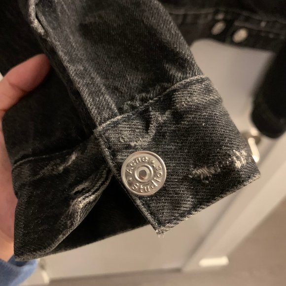 Acne Studios Washed Black Denim jacket size 44 Made in Italy - Picture 7 of 13